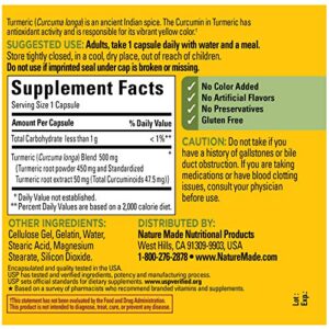 Nature Made Turmeric Curcumin 500 mg, Herbal Supplement for Antioxidant Support, 120 Capsules, 120 Day Supply