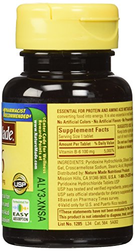 Nature Made Vitamin B-6 100 Mg, Tablets, 100-Count (Pack of 2)