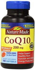 nature made coq10 coenzyme q10 200 mg – 2 bottles, 140 softgels each