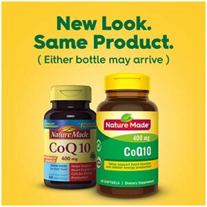 Nature Made CoQ10 400 mg, Dietary Supplement for Heart Health Support, 40 Softgels, 40 Day Supply