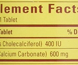 Nature Made Calcium 600 mg with Vitamin D Tabs, 120 ct