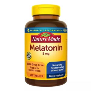 nature made melatonin 5mg tablets, 220 count (pack of 1)