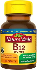 nature made vitamin b-12 500 mcg tablets 100 ea (pack of 2)