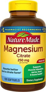 nature made magnesium citrate softgels, 120 count (pack of 2)