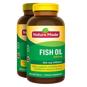 2 x 200pk nature made fish oil 1200 mg softgels omega 3