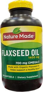 nature made organic flaxseed oil 1,400 mg – omega-3-6-9 for heart health – 300 count (pack of 1)