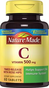 nature made time-release vitamin c with rose hips 500 mg, tablets, 60-count (pack of 2)