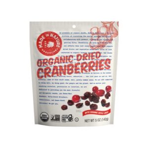 made in nature organic dried fruit, cranberries, 5oz bags (6 count) – vegan, non-gmo, unsulfured