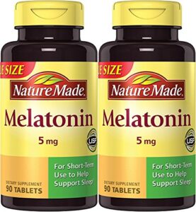 nature made melatonin maximum strength 5 mg, 90 tablets (2 pack)