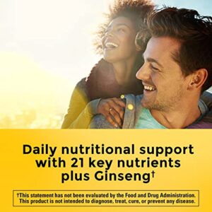 Nature Made Multi + Ginseng, Multivitamin for Women and Men, Daily Energy Supplement, One Per Day, 60 Capsules