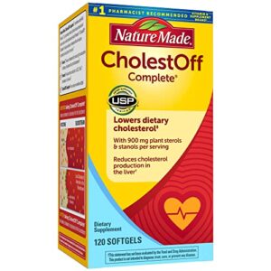 nature made cholestoff complete, dietary supplement for heart health support, 120 softgels, 20 day supply