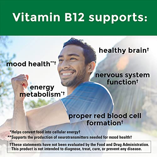 Nature Made Vitamin B12 Sublingual, Easy to Take Vitamin B12 3000 mcg for Energy Metabolism Support, 40 Sugar Free Micro-Lozenges, 40 Day Supply