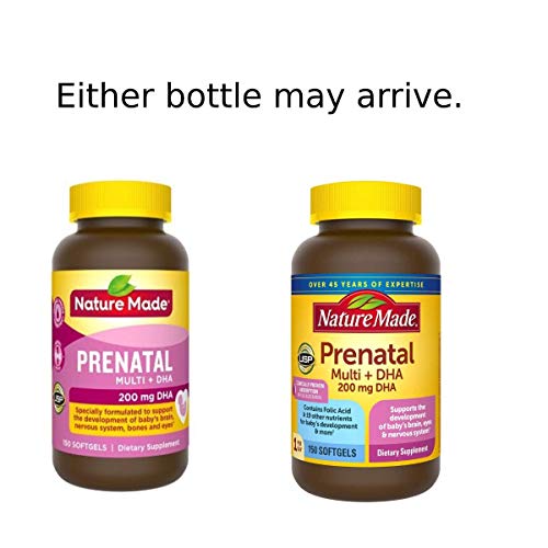 Nature Made Prenatal + Dha 200 mg Dietary Supplement (Netcount 150 Soft Gels), 150Count ()