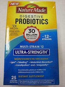 nature made digestive probiotics ultra-strenth, 25 capsules (pack of 2)
