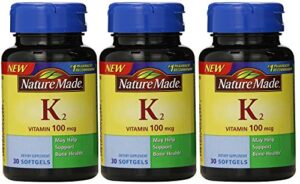 nature made vitamin k2 100 mcg softgels 30 (3) (packaging may vary)