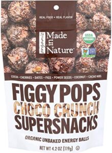 made in nature figgy pops chocolate crunchy organic, 4.2 oz