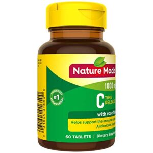 Nature Made Vitamin C 1000 mg Time Release Tablets with Rose Hips, 60 Count to Help Support the Immune System