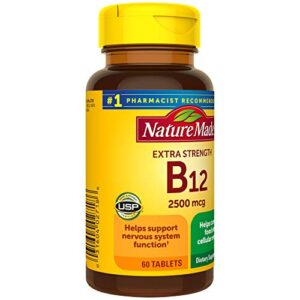 Nature Made Extra Strength Vitamin B12 2500 mcg Tablets, 60 Count for Metabolic Health