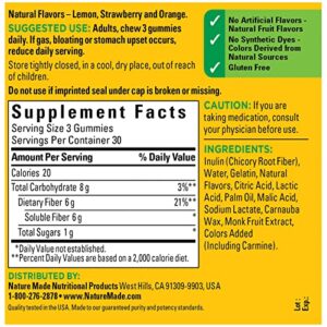 Nature Made Fiber 6 g, Dietary Supplement for Digestive Health Support, 90 Fiber Gummies, 30 Day Supply