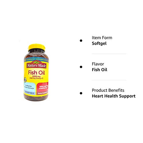 Nature Made Fish Oil 1200 Mg (360 Mg Omega-3) 200 Liquid Softgels