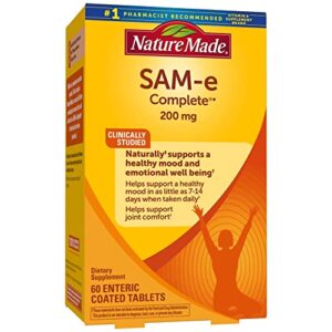 nature made sam-e 200 mg complete, dietary supplement for mood support, 60 tablets, 30 day supply