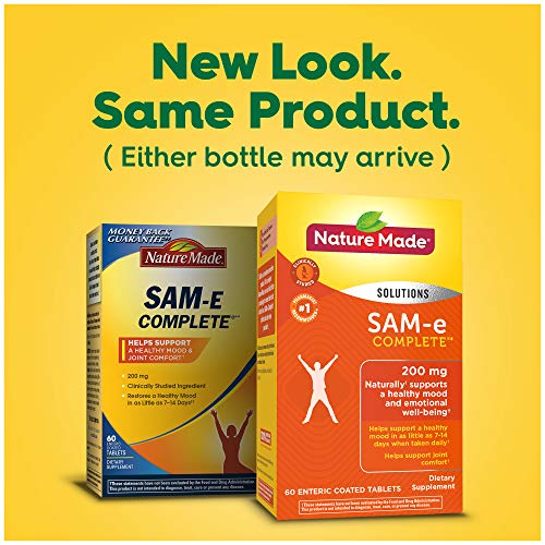 Nature Made SAM-e 200 mg Complete, Dietary Supplement for Mood Support, 60 Tablets, 30 Day Supply