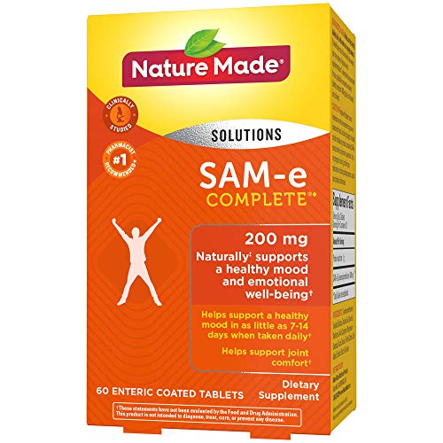 Nature Made SAM-e 200 mg Complete, Dietary Supplement for Mood Support, 60 Tablets, 30 Day Supply