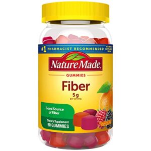 nature made fiber gummies 5 g per serving, fiber supplement for digestive health support, 90 gummies, 30 day supply