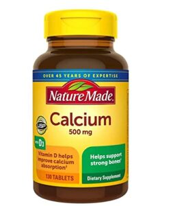 nature made calcium, 500 mg, with vitamin d, tablets, 130 count (pack of 3)