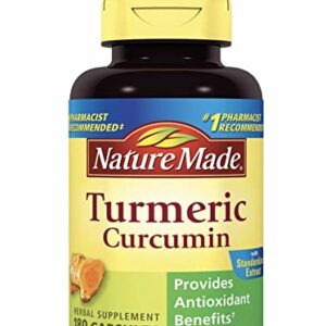 Nature Made Turmeric Curcumin 500 milligram. Capsules (Antioxidant) Value Size 180 Ct