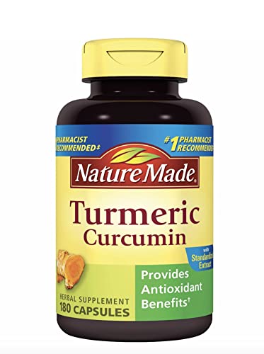 Nature Made Turmeric Curcumin 500 milligram. Capsules (Antioxidant) Value Size 180 Ct