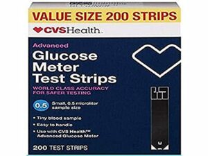 cvs health advanced glucose meter test strips, 200ct …