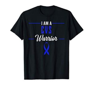 i am a cvs warrior cyclic vomiting syndrome awareness ribbon t-shirt
