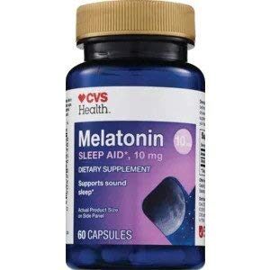 cvs health melatonin 60 capsules 10 mg