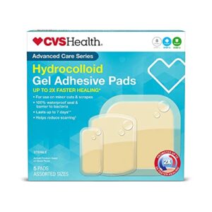 cvs health hydrocolloid gel adhesive pds, 5 pads, assorted sizes