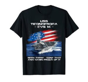 uss ticonderoga cvs-14 aircraft carrier veteran day xmas t-shirt