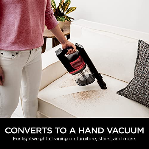 SHARK Shark IZ662H Vertex Pro Lightweight Cordless Stick Vacuum with IQ Display, DuoClean PowerFins & MultiFLEX, 60min Runtime, Black/Red (Renewed)