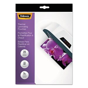 fellowes 5200501 laminating pouches, uv protection, 3mil, 11-1/2 x 9, 25/pack