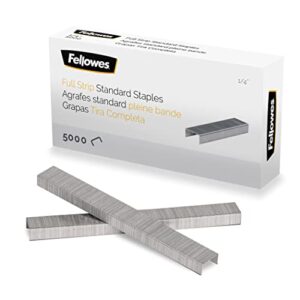 fellowes 5010801 standard staples for desk stapler, ¼” length, 210/strip, 5,000/box