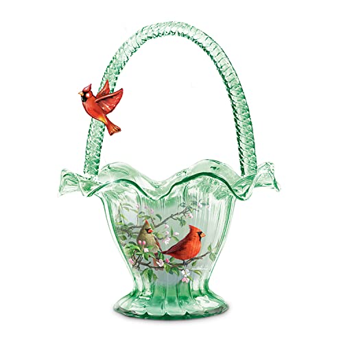 The Bradford Exchange Cardinal Serenade Hand-Blown Art Glass Bowl