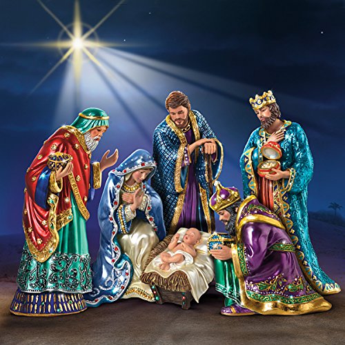 The Bradford Exchange The Jeweled Nativity Peter Carl Faberge Inspired Figurine Set