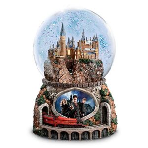 the bradford exchange harry potter musical glitter globe with rotating train and movie image lights up