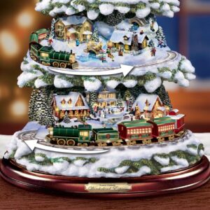 Thomas Kinkade Animated Tabletop Christmas Tree with Train: Wonderland Express by The Bradford Exchange