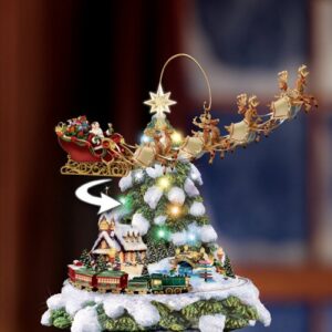 Thomas Kinkade Animated Tabletop Christmas Tree with Train: Wonderland Express by The Bradford Exchange