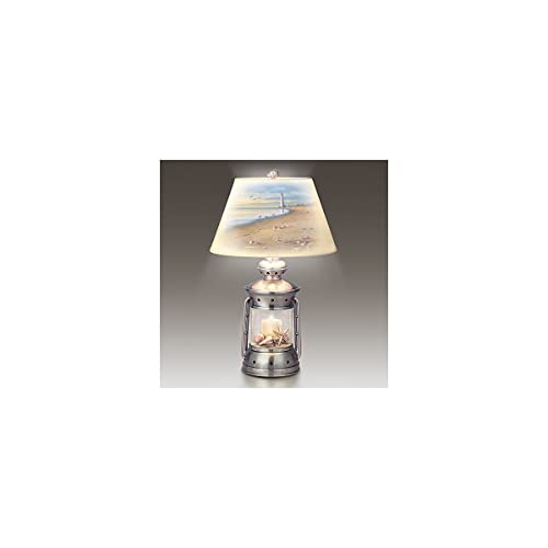 The Bradford Exchange Coastal Treasures Lantern Table Lamp with James Hautman Art