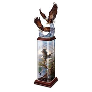 collectible eagle art illuminated tabletop sculpture: splendor in the sky