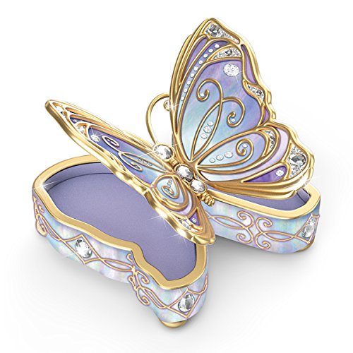 The Bradford Exchange Precious Jewel to Treasure Forever Heirloom Porcelain Butterfly Music Box