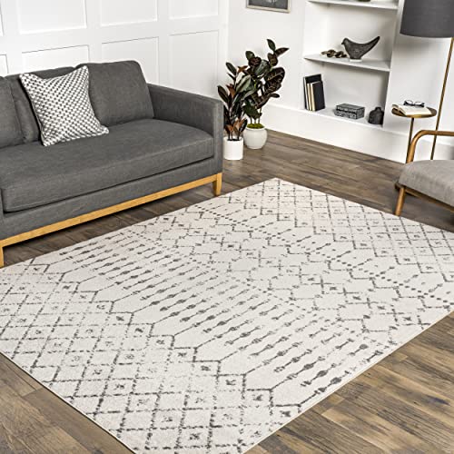 nuLOOM Moroccan Blythe Area Rug, 8' x 10', Grey/Off-white