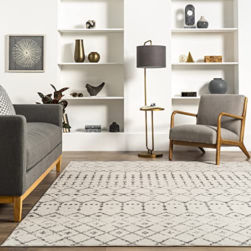 nuLOOM Moroccan Blythe Area Rug, 8' x 10', Grey/Off-white