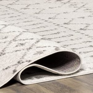 nuLOOM Moroccan Blythe Area Rug, 8' x 10', Grey/Off-white